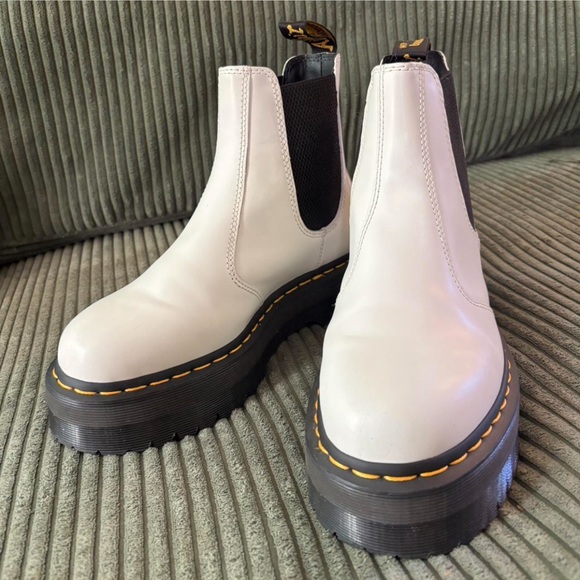 Dr. Martens Shoes - White Dr. Martens 1460 Pascal Chelsea boots